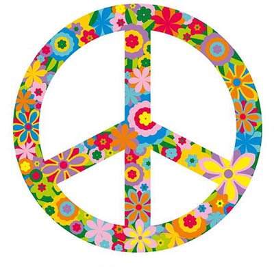 Flowers Peace Sign Design Water Transfer Temporary Tattoo(fake Tattoo) Stickers NO.11421